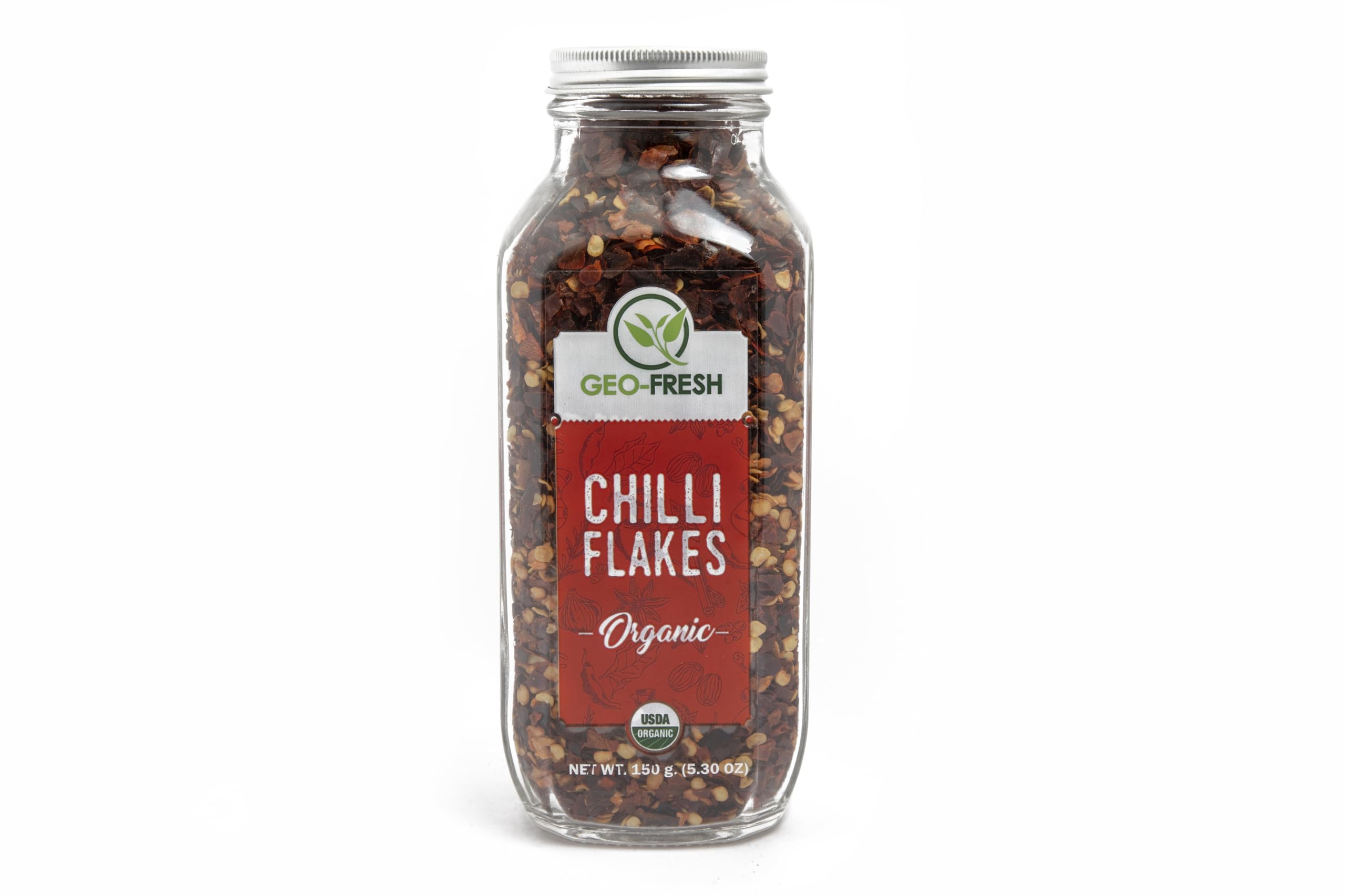Geo-Fresh Organic Chilli Flakes, 150g| Seasoning| For Pizza, Pasta, Garlic Bread, Italian cusines| No Artifical Colour & Preservatives| 100% Organic, Non-GMO, USDA Certified, Jaivik Bharat Certified (B07QMCBQD9) Amazon Price History, Amazon Price Tracker