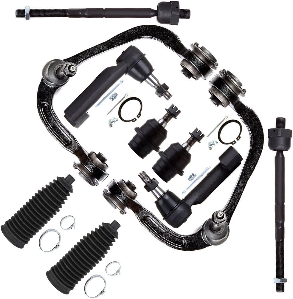 SCITOO 10pcs Front Suspension Kit Upper Control Arm And Ball Joint Outer Inner Tie Rod End w/Boot for 2007-2016 for Ford Expedition 2009-2014 for Ford for F-150 2007-2016 for Lincoln Navigator