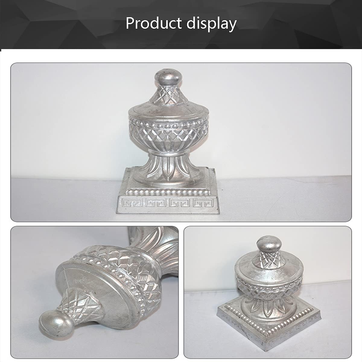 Aluminum Metal Garden Decking Fence Waterproof Top Cap 2 Pcs,120x120mm