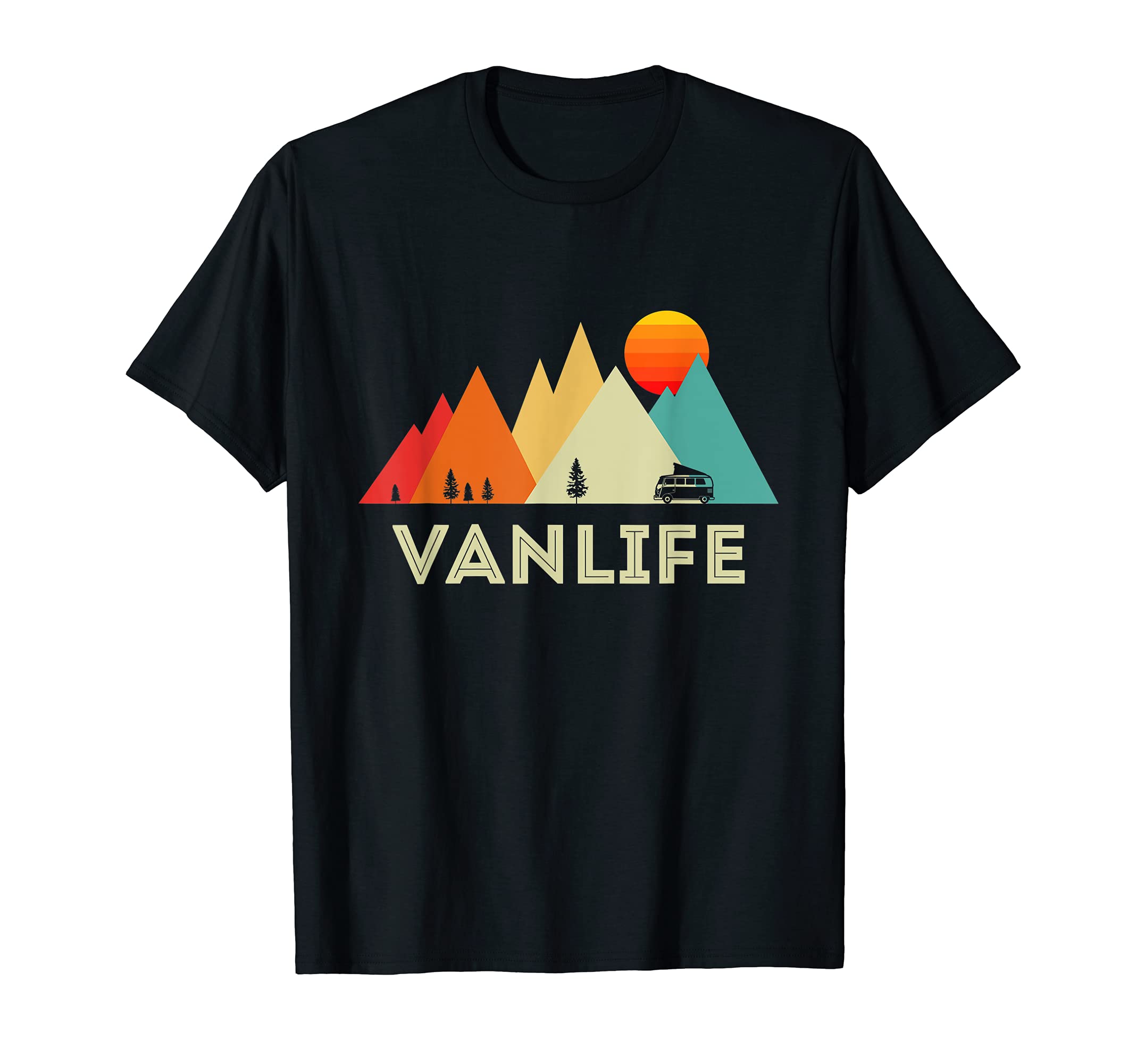 Retro Vintage Vanlife Van LifeVan Life Vanlife Camper Camping Retro Vintage sunset T-ShirtOEKO-TEX STANDARD 100