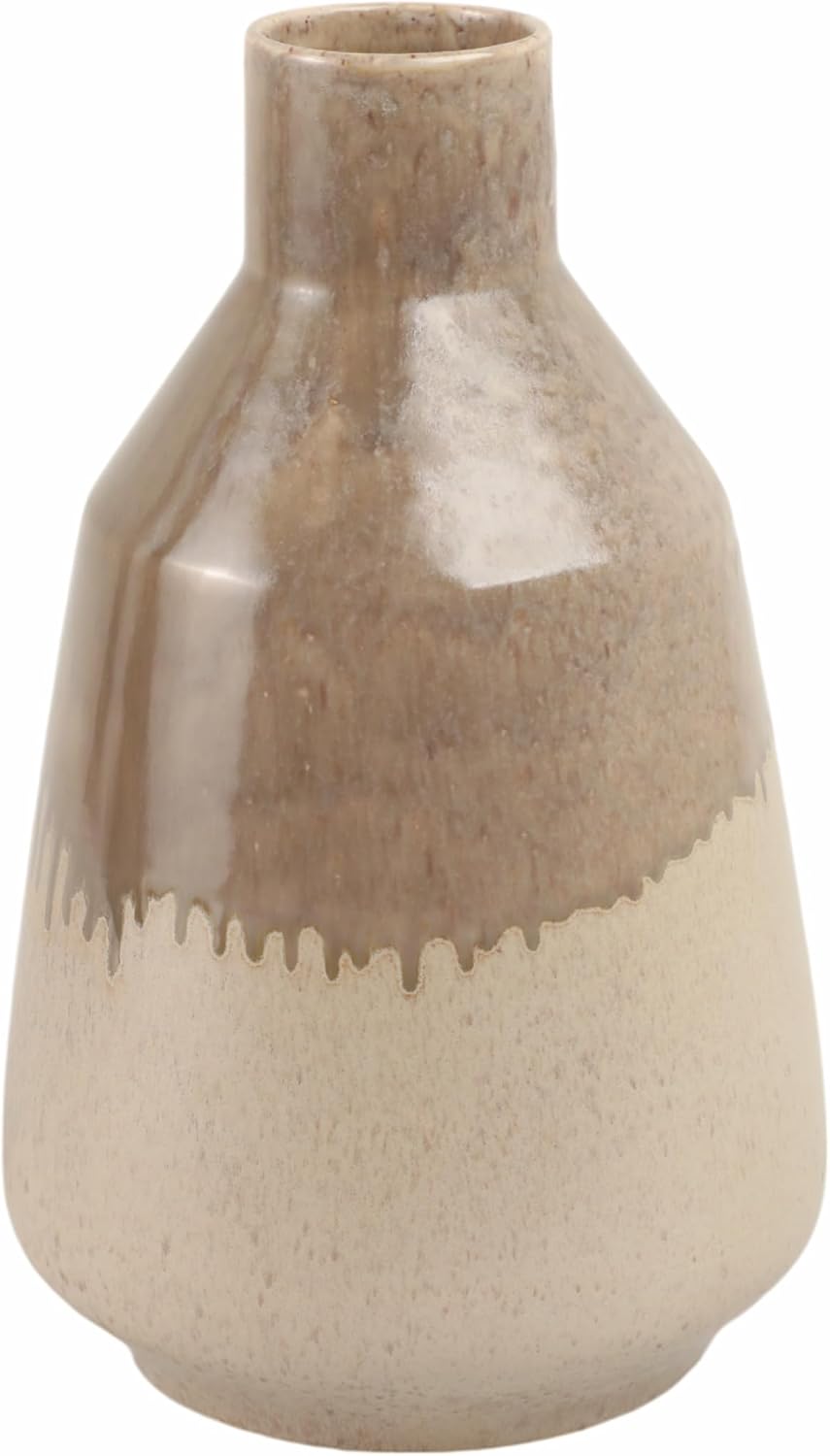 Ceramic Flower Vase for Living Room – Decorative Home and Office Decor with Artistic Drip Glaze for Pampas Grass or Fresh Flowers – The Vase that Completes Your Bedroom, Shelf, and Table – 12" Brown