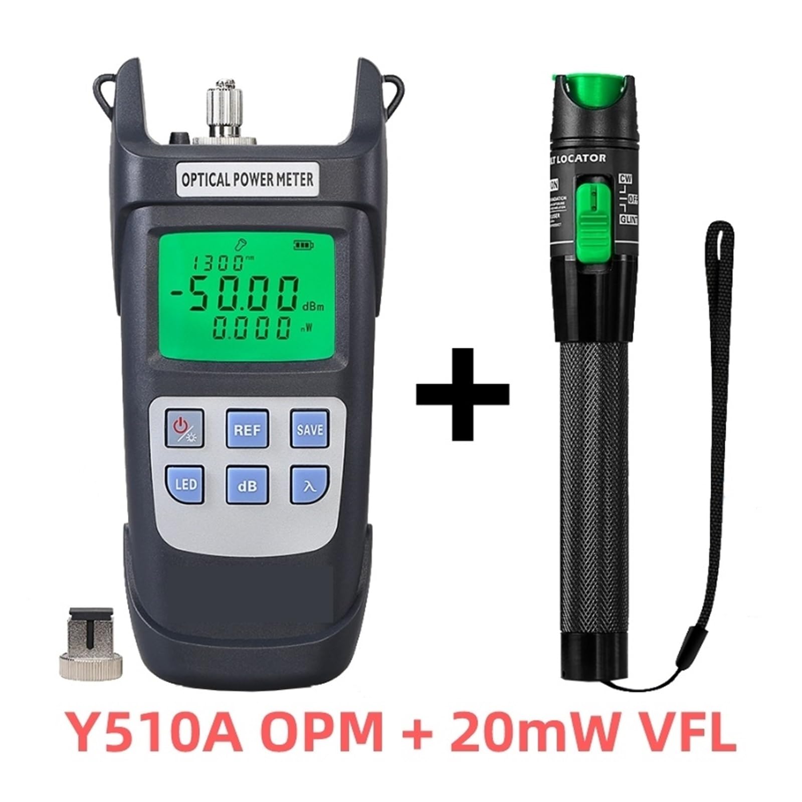 Tester światłowodów, AUA-Y510A miernik mocy optycznej (OPM -50 ~ + 26dBm) i wizualny lokalizator uszkodzeń (50/1/10/20/30 mw VFL), zestaw narzędzi do testowania światłowodów FTTH (opcjonalnie)