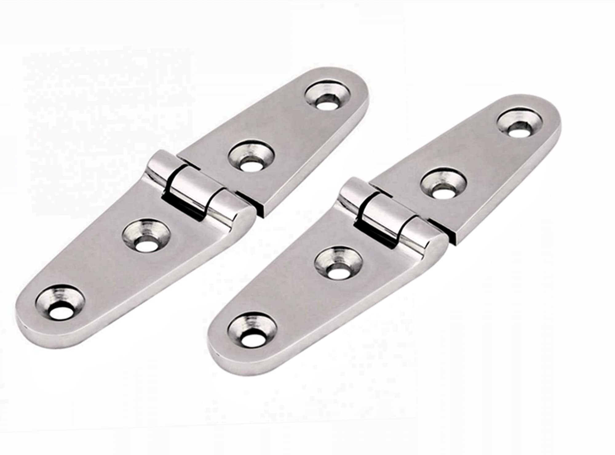 SFJSFIMQ 2/4PCS Stainless Steel 316 Marine Hardware Casting Hinge Door for Boat Yacht RV- Size102X26mm Button