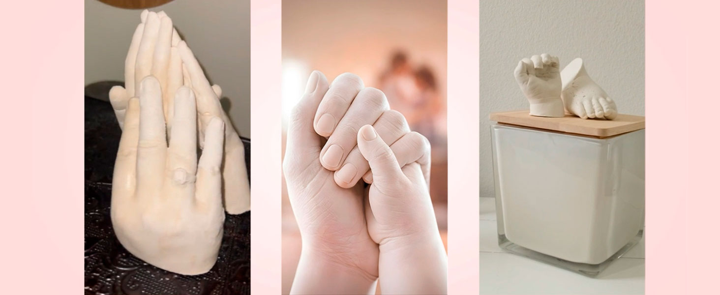 Luna Bean Hand Casting Kit – The Original Hand Mold Kit for Couples – Gifts for Him and Her - Anniversary Engagement Birthday Gifts for Women Men Mom Wife Boyfriend Girlfriend Wedding Bridal Shower