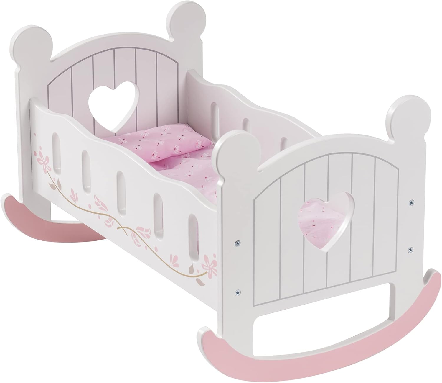 ROBOTIME Wooden Doll Cradle Crib, Rocking Doll Bed Cot for 18 Inch ...