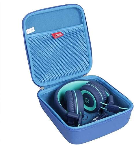 Hermitshell Funda de viaje para noot Products K11 / Elecder i37 auriculares para niños (solo estuche) (azul) Azul,Rosado,Negro -,verde azulado