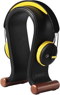 SAMDI Leather Headphone Stand Headset Stand Headphone Holder Universal Gaming Headset Holder - Black