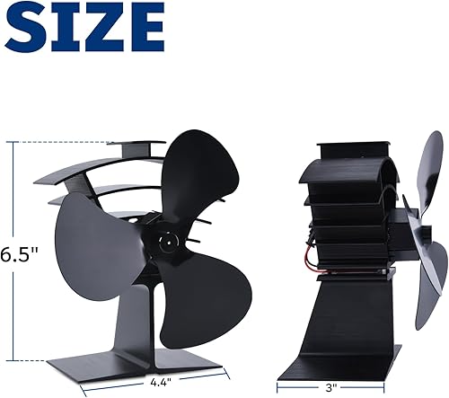 Miniatura 2 de KIAADSY Ventilador de chimenea, ventilador de estufa de calor de 3 aspas para leñaquemador de troncoschimenea, circula eficientemente el aire