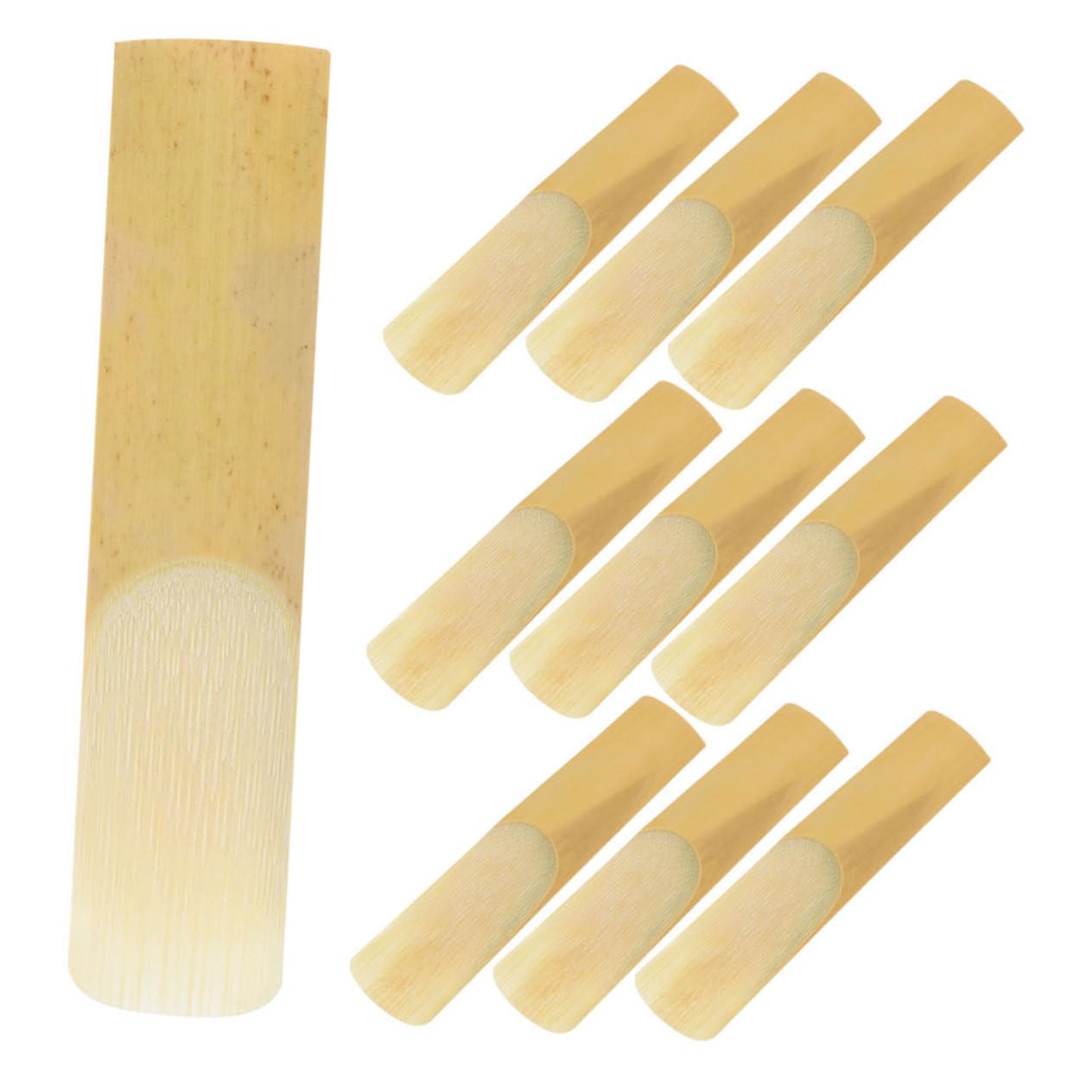 BESTonZON 80 Piezas caña de saxofón cañas de saxofón de repuesto reemplazo de cañas de saxo de saxofón partes de instrumentos accesorios para saxofón cañas de saxo 2.5 Junco Yellow