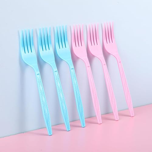 Vista 13 de Tioncy 360 tenedores de plástico desechables arcoíris a granel coloridos cubiertos desechables de plástico neón para fiesta de Acción de Gracias