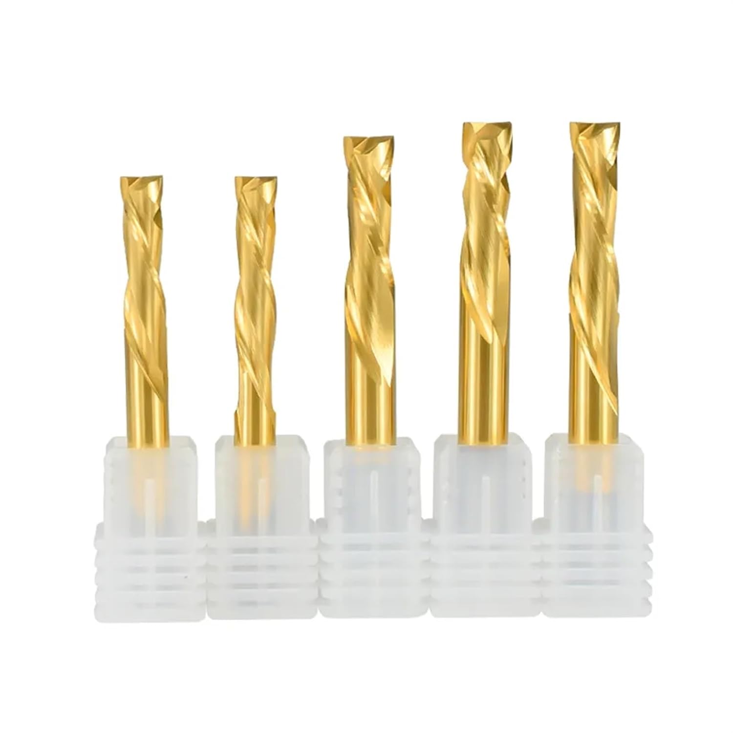 1pcs CNC Router Bit 2 Flute UP Down Cutter 3.175/4/6/8/10mm Shank Tianium Coated Carbide End Mill Milling Cutter for Wood(4x4x22x55mm)