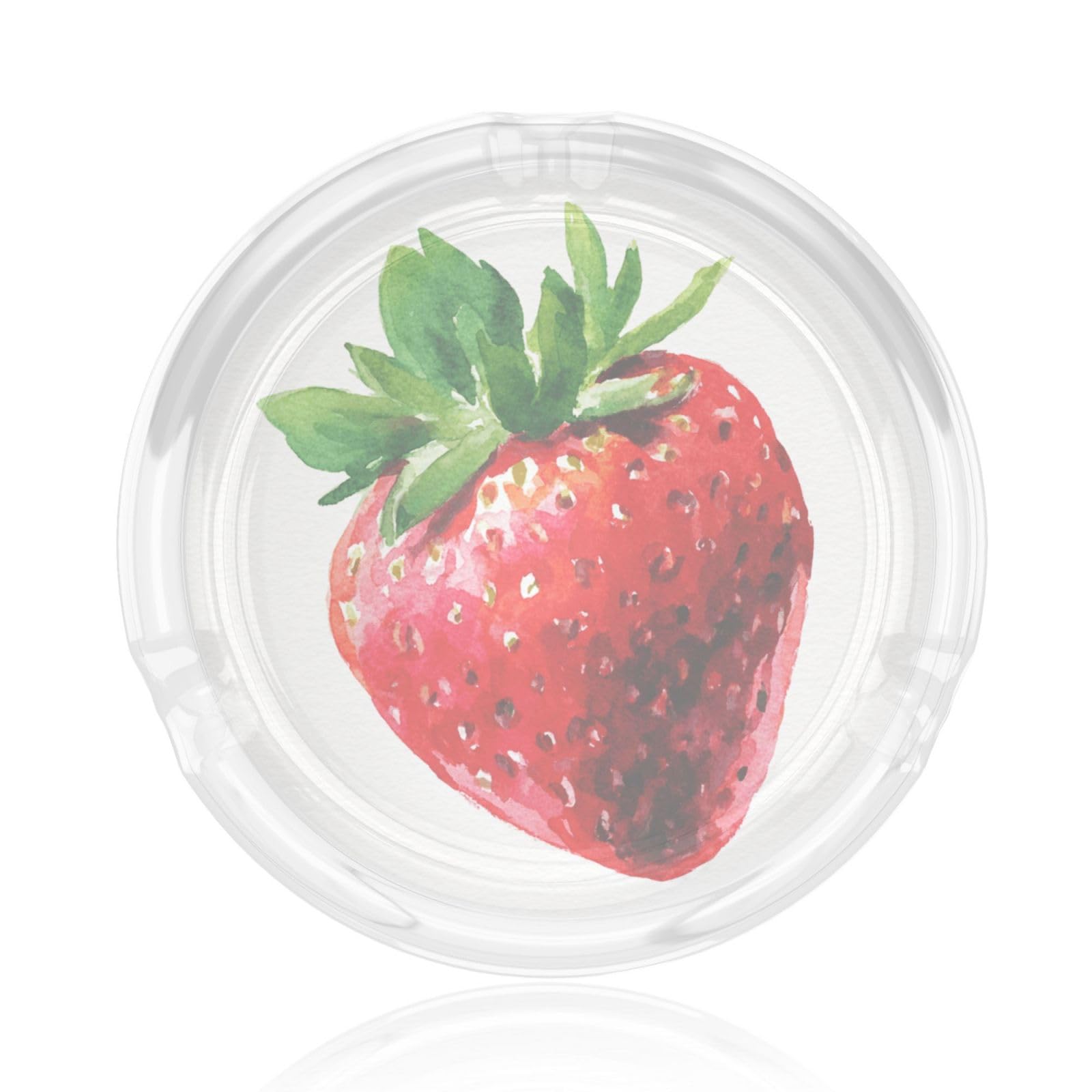 Single Ripe Strawberry Glass Ashtray For Cigarettes Ash Trays Case For Home Office Decor