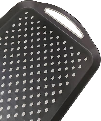 Miniatura 7 de Paquete de 2 bandejas rectangulares antideslizantes para servir alimentos, perfectas para comidas, aperitivos y bebidas, bandeja antideslizante