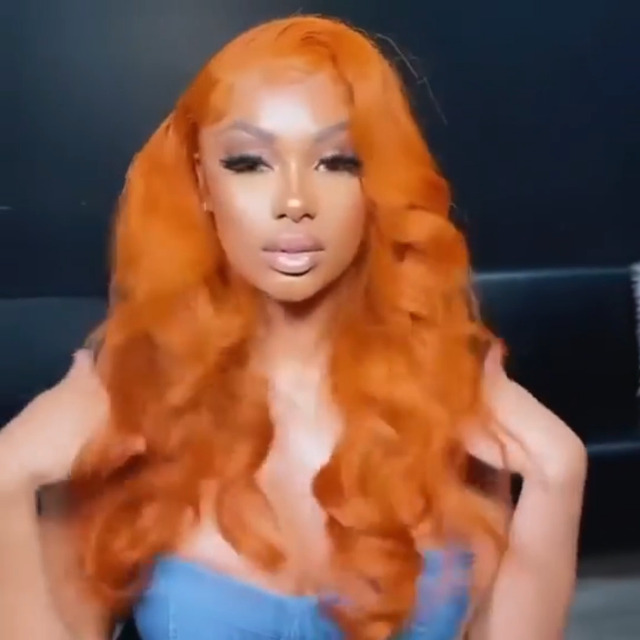 Amazon.com : Royal Lady Ginger Orange Body Wave Lace Front Wigs