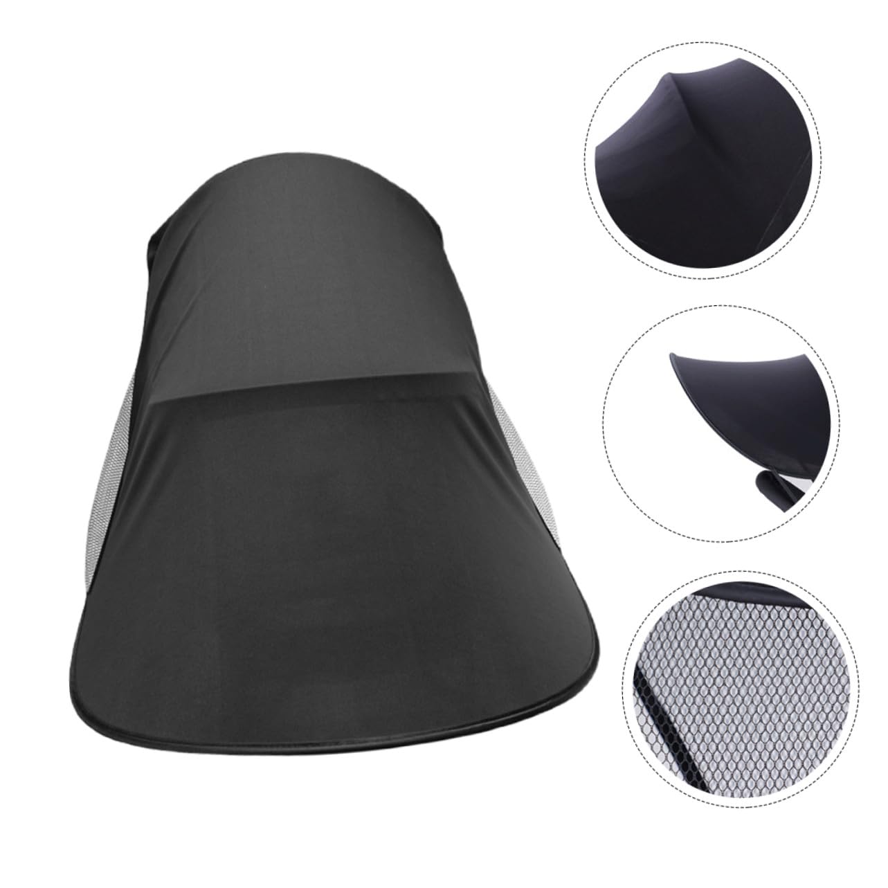 Stroller Sunshade Cover with Sticky Patches UV Protection Canopy Mesh Side Vent for Lightweight Strollers