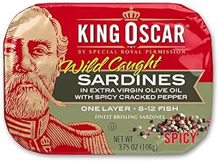 King Oscar Wild Caught Sardines in Extra Virgin Olive Oil, Spicy Cracked Pepper