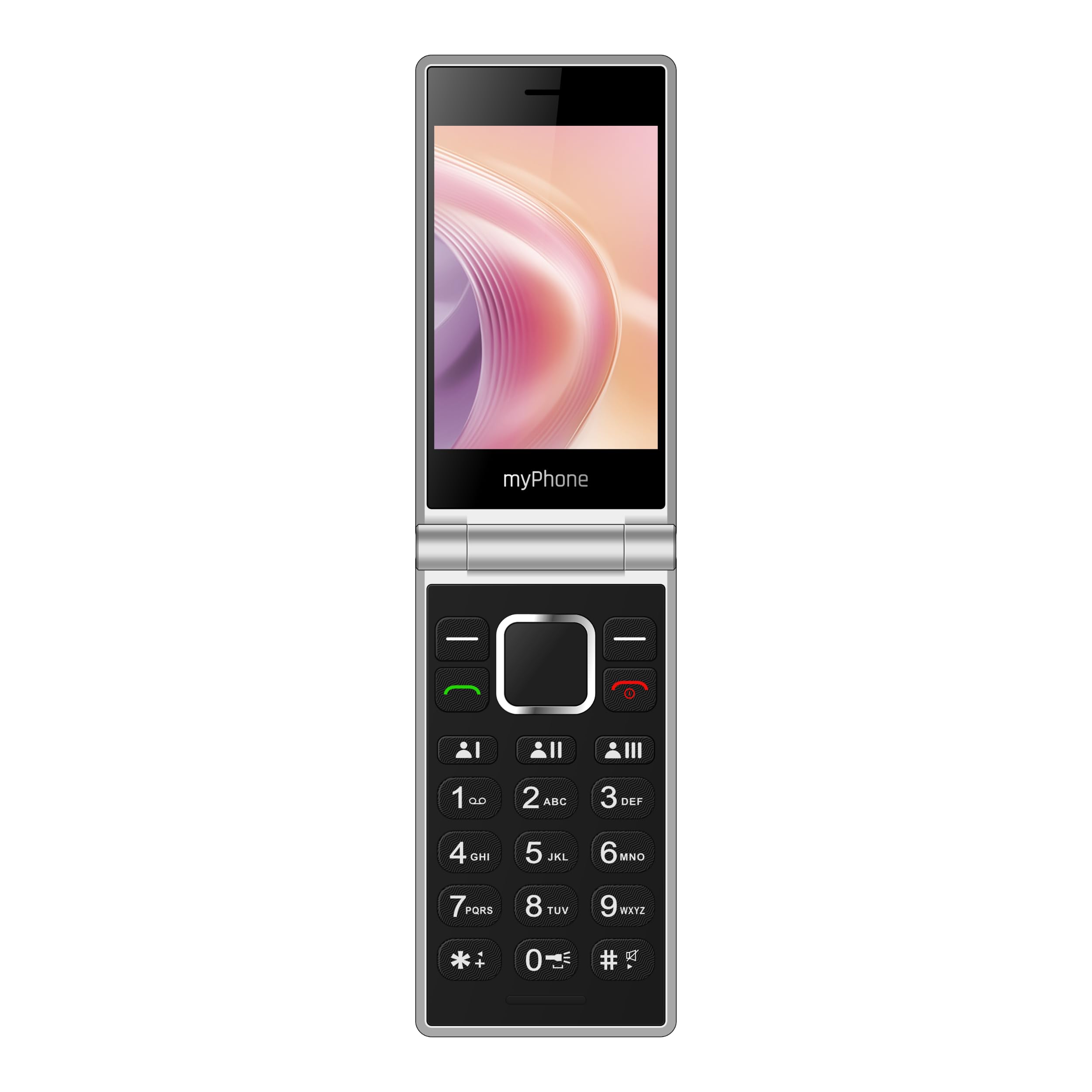 myPhone Tango 2 LTE telefono a conchiglia per anziani senza abbonamento, cellulare 4G con doppio display, tasti grandi, base di ricarica, tasto SOS, Dual SIM