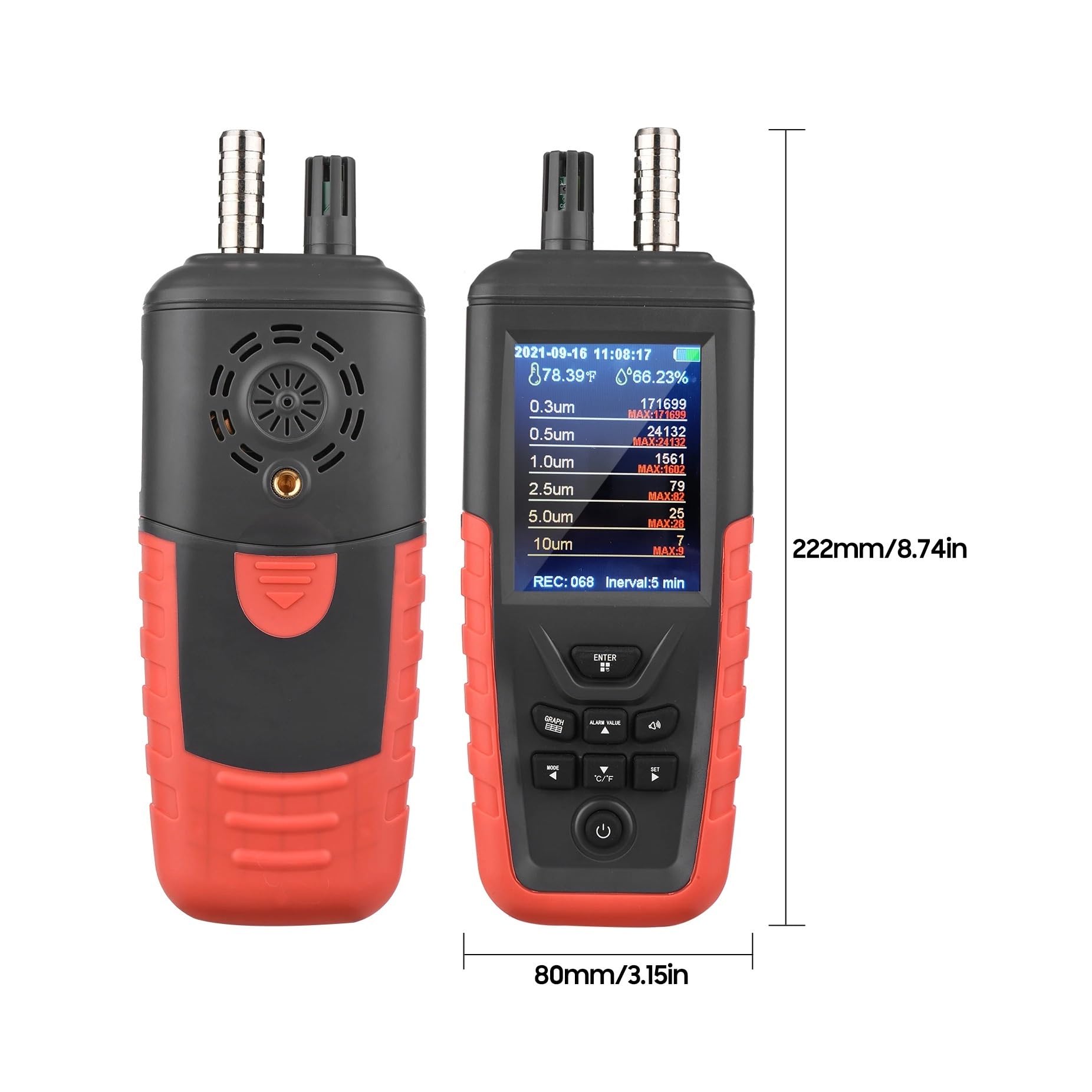 Monitor jakości powietrza Tester jakości powietrza, monitor wilgotności, licznik cząstek pyłu, detektor PM2,5