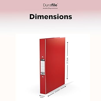 Durafile Ring Binder A4 Files, Buff, Pack Of 10 Folders, Heavy Duty Board Construction Folders