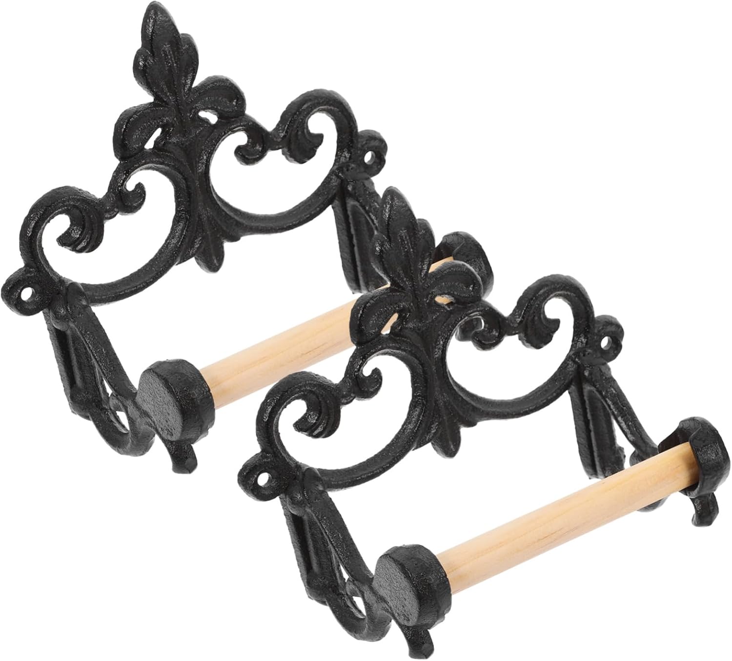 Homoyoyo 2pcs Wall Mounted Retro Paper Towel Holder Farmhouse Style Toilet Paper Holder Stand Bathroom