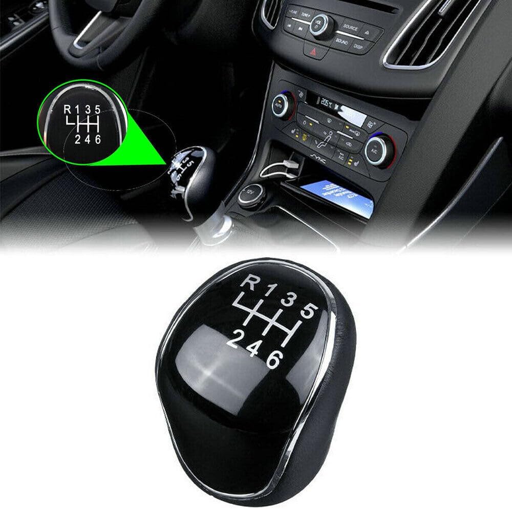 TEAMWILL 6 Speed Manual Gear Shift Knob Shifter Handball Fit for Ford Fiesta Focus Fusion