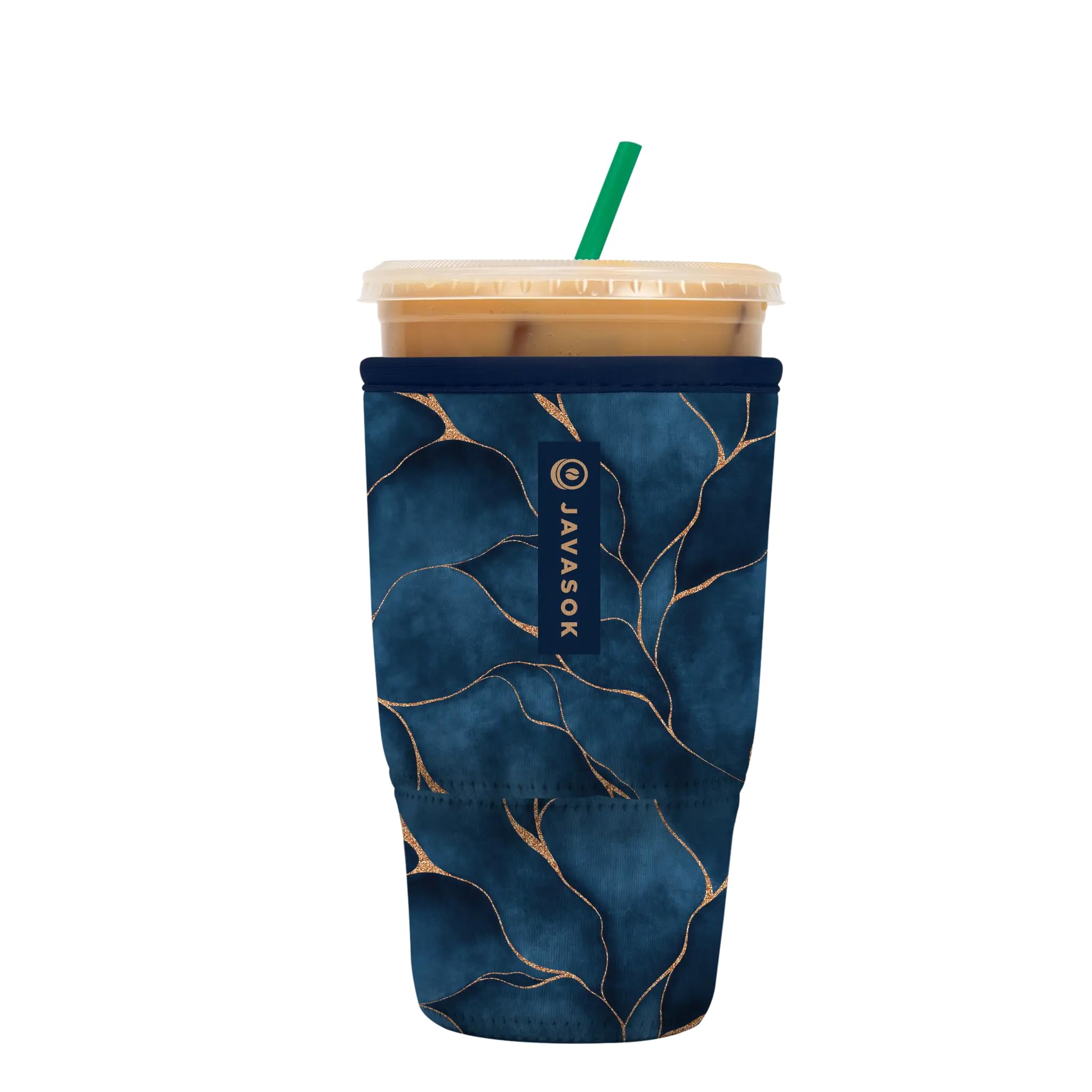 Sok It JavaSok Iced Coffee &amp; Cold Soda Insulated Neoprene Cup Sleeve (Midnight Hour, Large: 30-32oz)