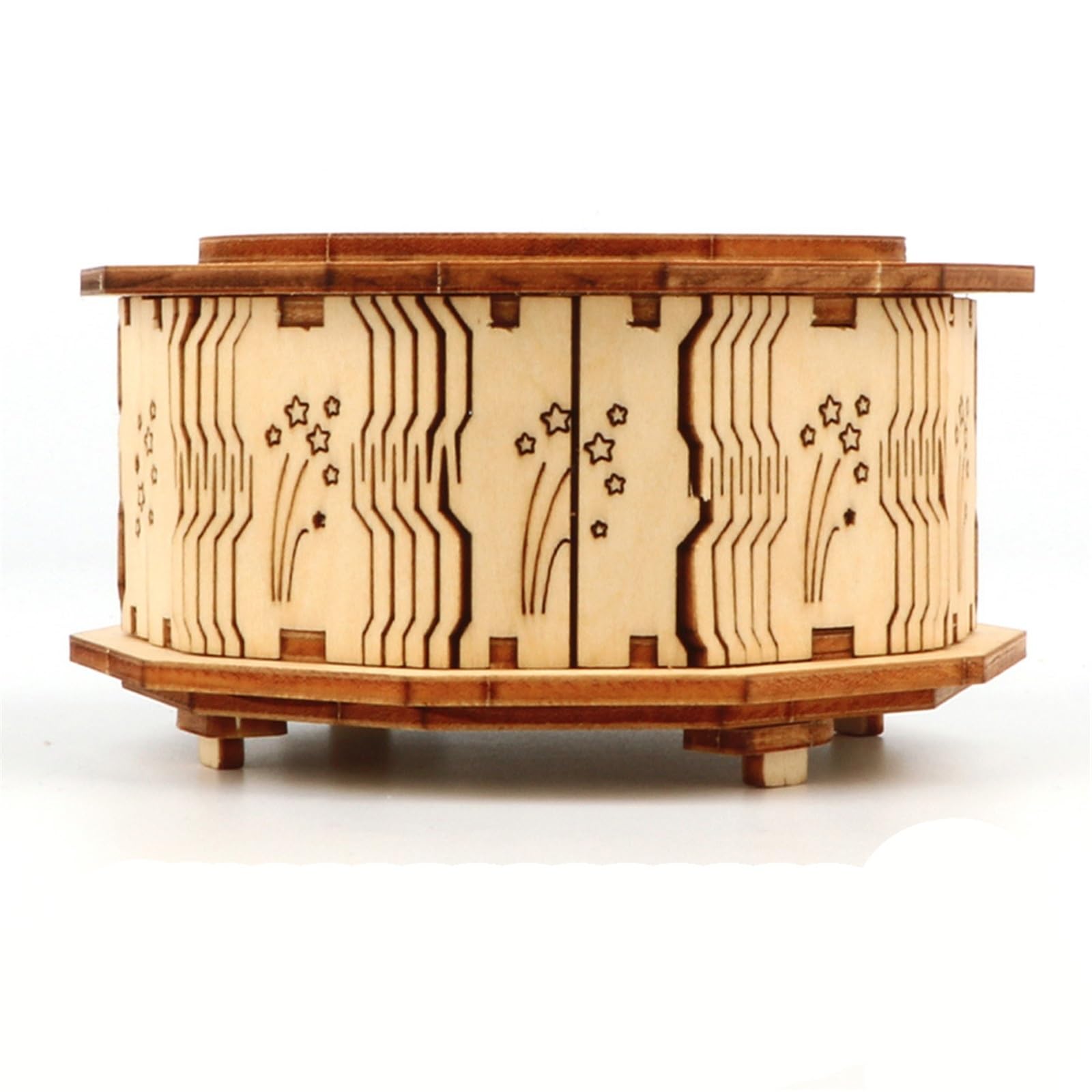 Caja De Música Clásica Estéreo De Madera 3D, Caja De Música De Madera Tallada con Manivela Adultos Caja de música
