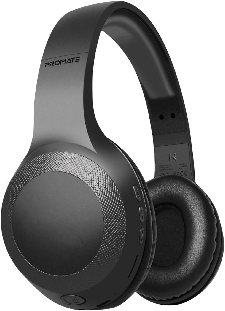 Promate Wireless Headphone, Powerful Deep Bass Bluetooth v5.0 Headphone with MicroSD Playback, 3.5mm Wired Mode, Hi-Fi Stereo Sound, 5H Playtime, Built-In Mic and Control for Smartphones, LaBoca Black Promate Wireless Headphone, Powerful Deep Bass Bluetooth v5.0 Headphone with MicroSD Playback, 3.5mm Wired Mode, Hi-Fi Stereo Sound, 5H Playtime, Built-In Mic and Control for Smartphones, LaBoca Black