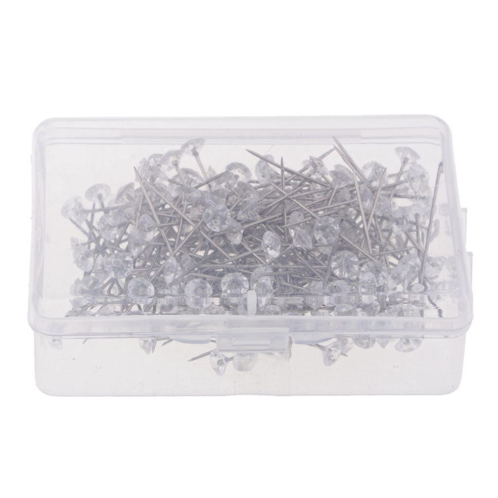 Juego de 10 alfileres de ramo floral con cabeza de diamantes de imitación de cristal, 200 unidades, 38 x 6 mm