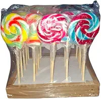 Pirulito Do Chaves e Chiquinha Psicodelico Doce Colorido Para Festas Infantil Aniversário Crianças Caixa Com 25 Unidades 14cm de Altura e 5cm de Diametro (Azul)