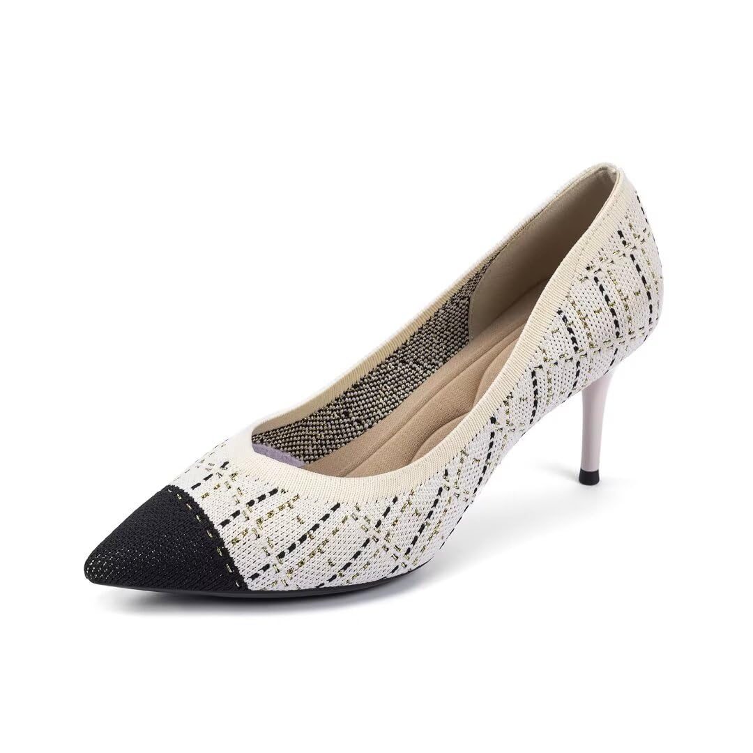 Frank Mully Damen Pumps mittlerer niedriger Absatz Fliegenge