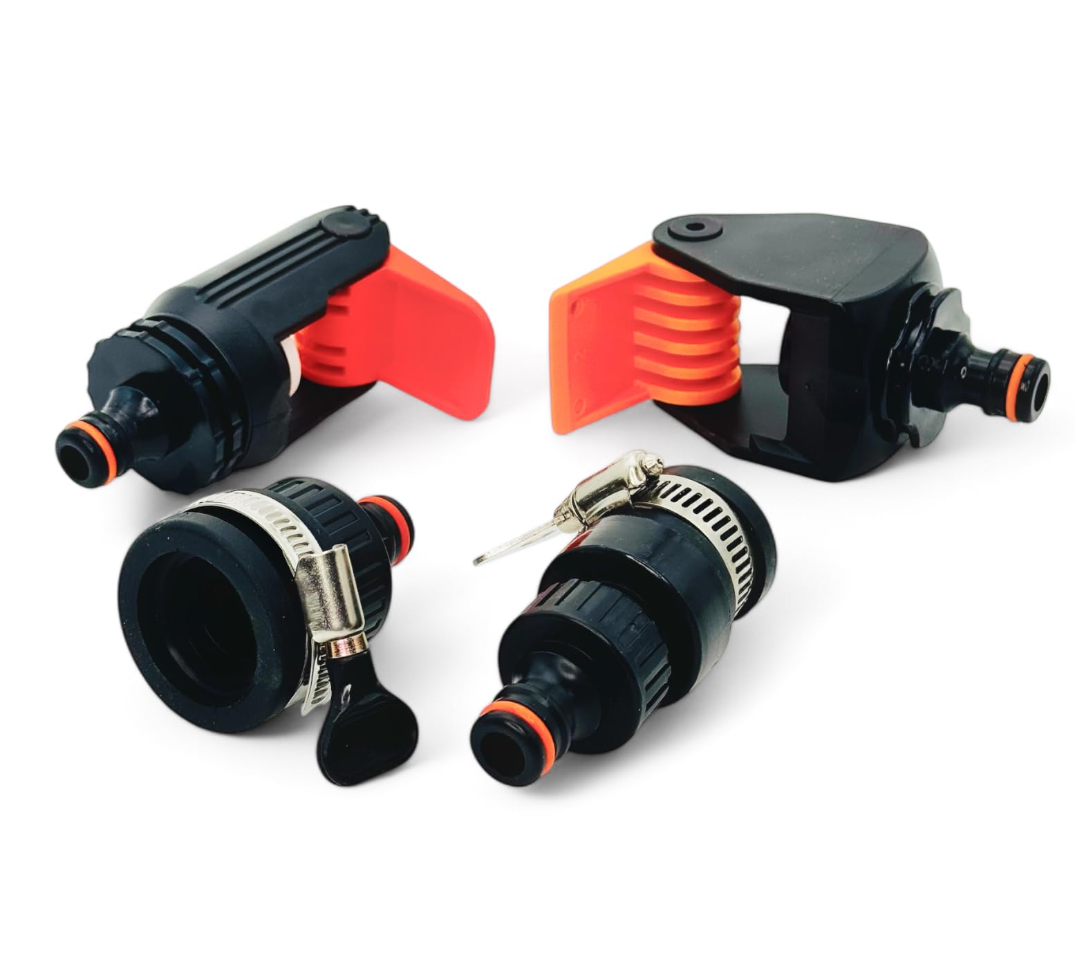 STYYL Ensemble d'adaptateurs universels pour robinets 4 pièces, ensemble d'adaptateurs de connexion réglables pour robinets sans filetage, intérieur et extérieur, idéal pour camping-car, caravane
