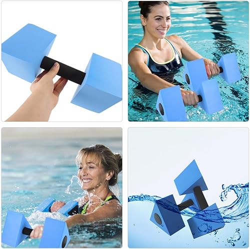 Miniatura 2 de Sosoport Mancuernas triangulares para ejercicio acuático, 2 unidades, de espuma, para piscina de agua, pesas de fitness, barras de mano para