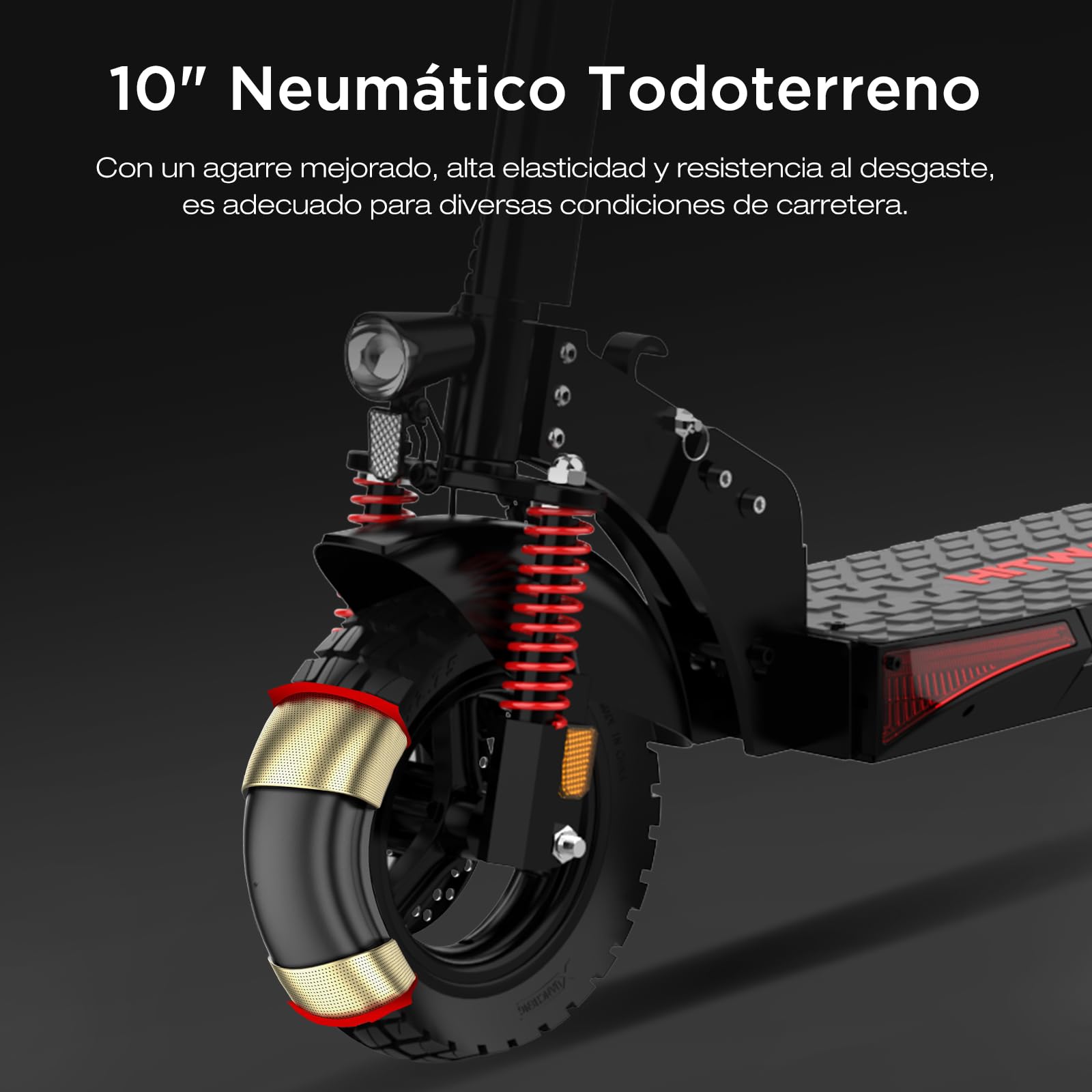 HITWAY Patinete Eléctrico Adultos 10 Pulgadas, Motor 1200W, Autonomía 90-110 km, Batería 15.6-27Ah, E Scooter Plegable, Velocidad Máxima 25KM/H, Neumáticos Sin Cámara de Aire, Indicadores, App