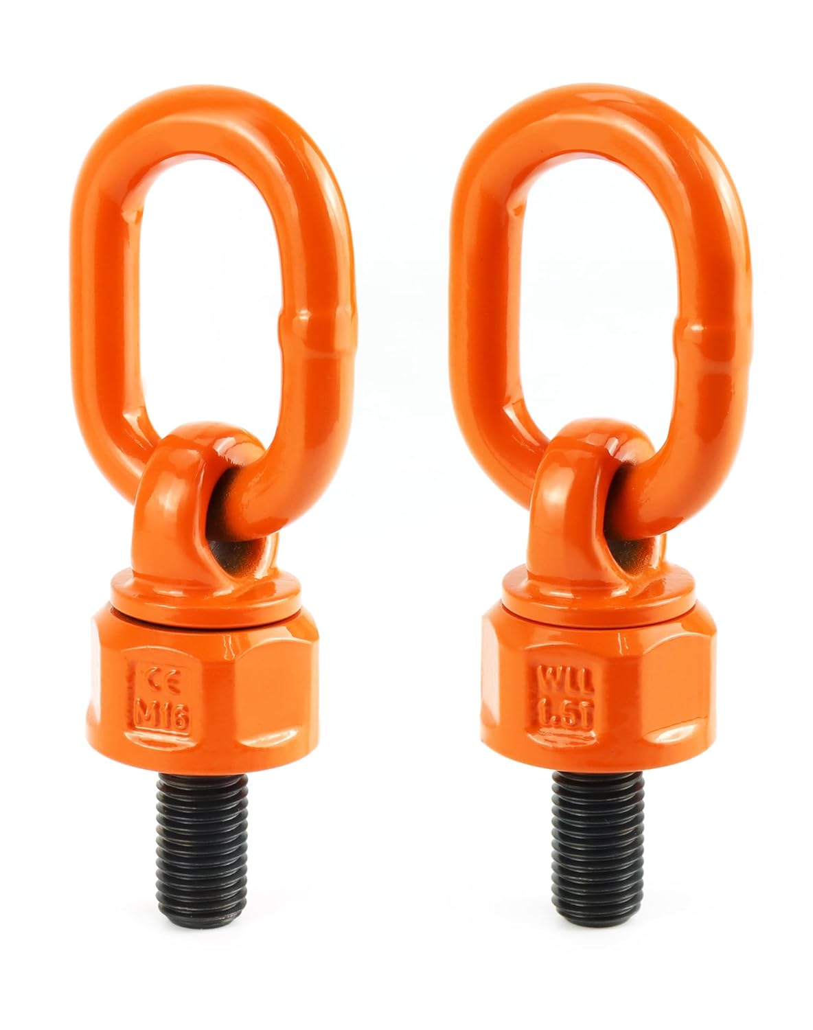 QWORK Heavy Duty M16 x 31.8 G80 Swivel Hoist Ring, 2 Pack 1.12Ton2Ton