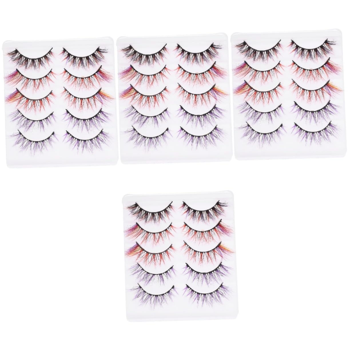FRCOLOR Juego De 4 Pestañas Postizas Esponjosas Reutilizables Para Cosplay Fiestas Y Halloween 5 Pares X 4