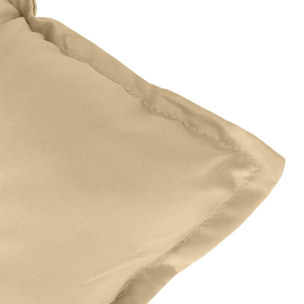 Cuscini sedia schiena alta beige mélange 120x50x7 cm tessuto poliestere imbottitura fibra cava PP 4 pezzi con laccetti elastici antiscivolo per giardino interno ufficio comfort ergonomico