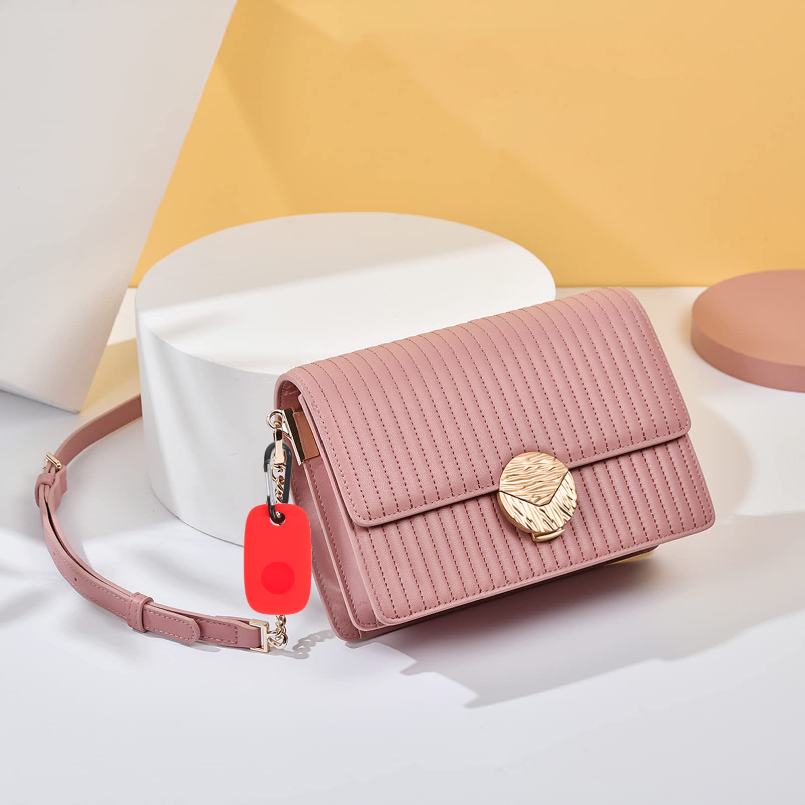 Gatuida 6 Uds Fundas Llavero Rojo Protector Llaves Titular Piel Práctica Y Funda de Silicona Accesorios Rastreadores Cubre Artículo para con Localizador Compatible Perdido Anti-