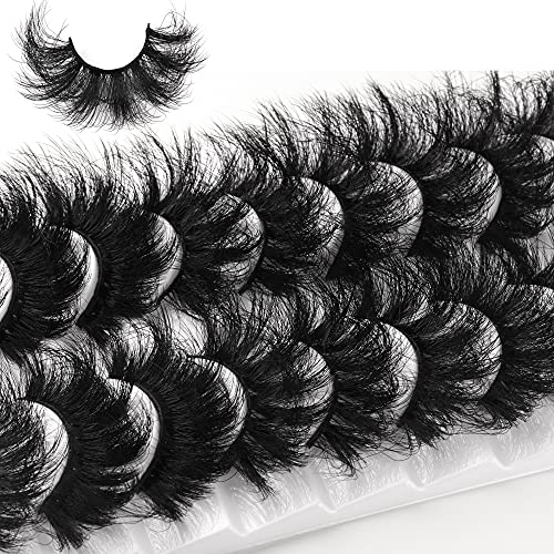 Mink Lashes Fluffy 10 Pairs 5 Styles Dramatic Eyelashes Thick Long False Lashes Bulk 8D Luxurious 22Mm Fake Eyelashes Pack Heyalice #TOP4