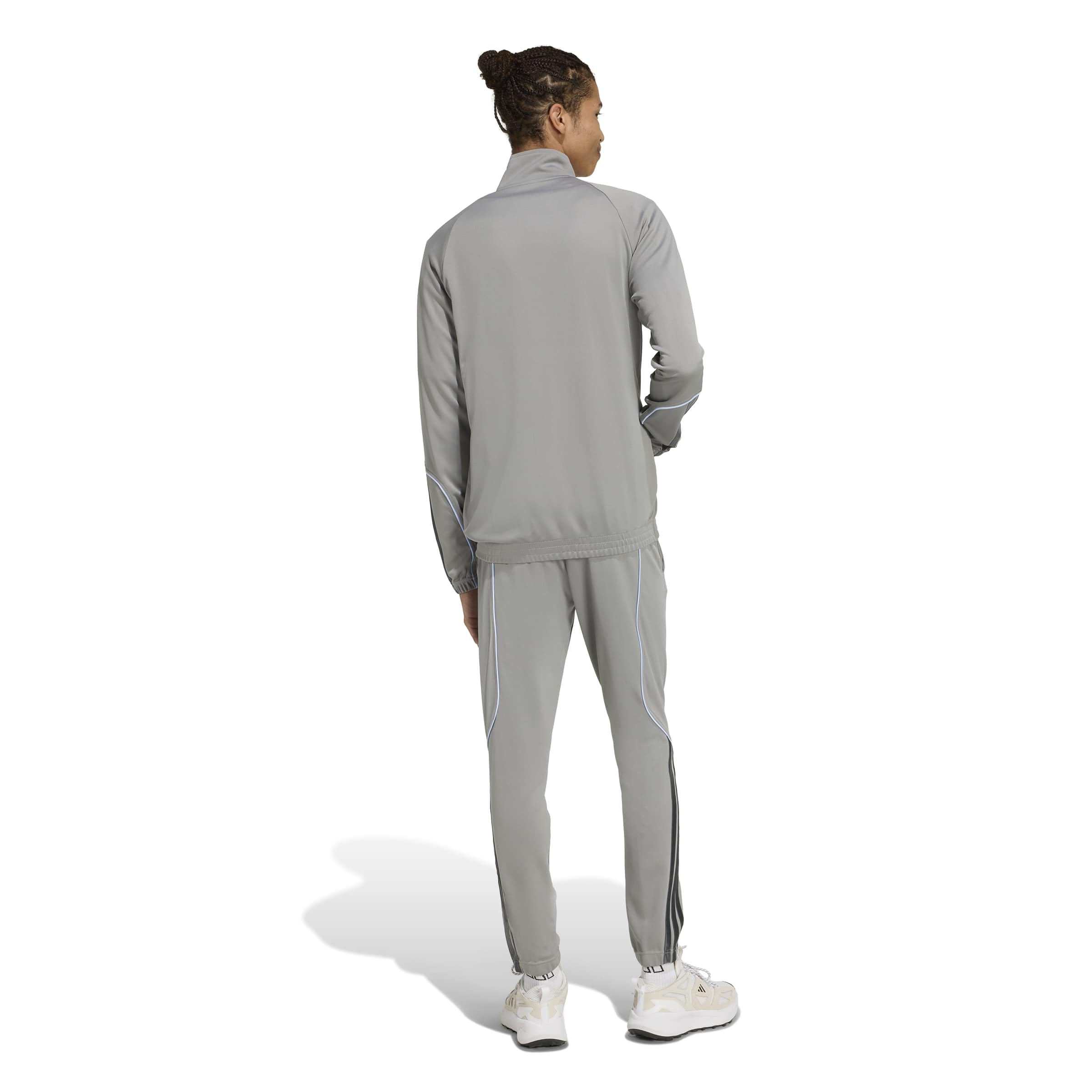 adidas Chándal para hombre de 3 rayas Stadium gris con bolsillos