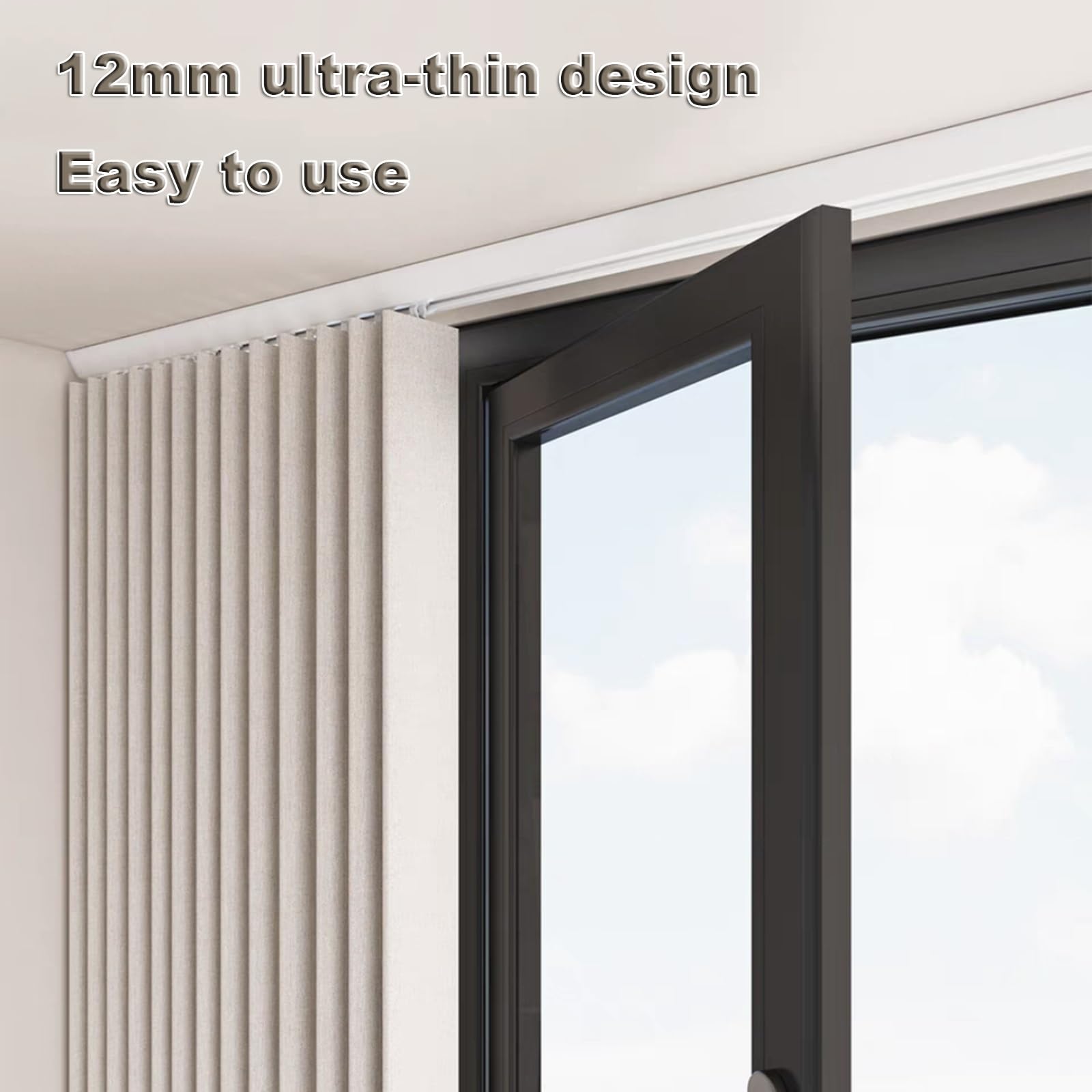 1 m / 5 m weißes Aluminium-Schienensystem, Wand-/Deckenmontage, Raumteiler mit vorgebohrten Löchern für einfaches Anbringen, ideal für Wohnmobile, Schränke und Raumoptimierung.