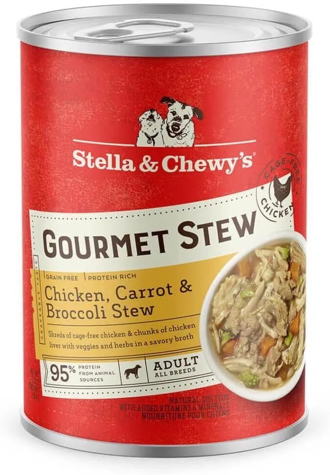 Stella & Chewy's Gourmet Stew Cage Free Chicken, Carrot & Broccoli, 12.5 oz (Pack of 12)