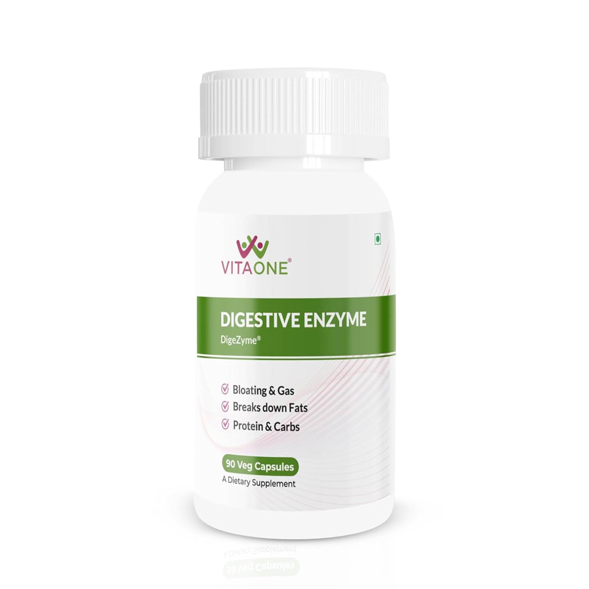 Digestive Enzyme Supplement for Men & Women | 90 Veg Capsules | Plant-Based Enzymes for Better Digestion of Fats, Proteins & Carbs | Full Spectrum Formula | Vegetarian Capsules