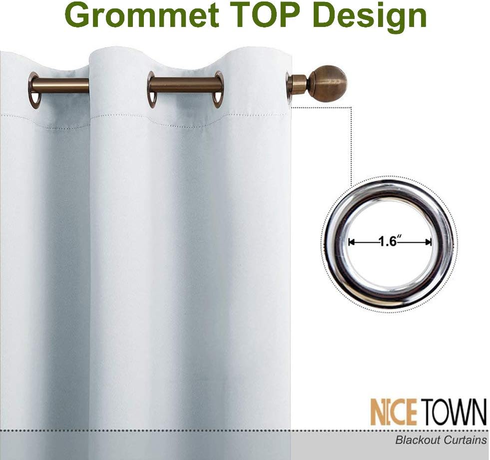 NICETOWN Insulated Sliding Door Curtain-Wide Thermal Blackout Patio Door Curtain Panel, Sliding Door Drapes/Draperies with Grommet Top (1 Piece, Cloud Grey, 70 Wide x 72 Long)