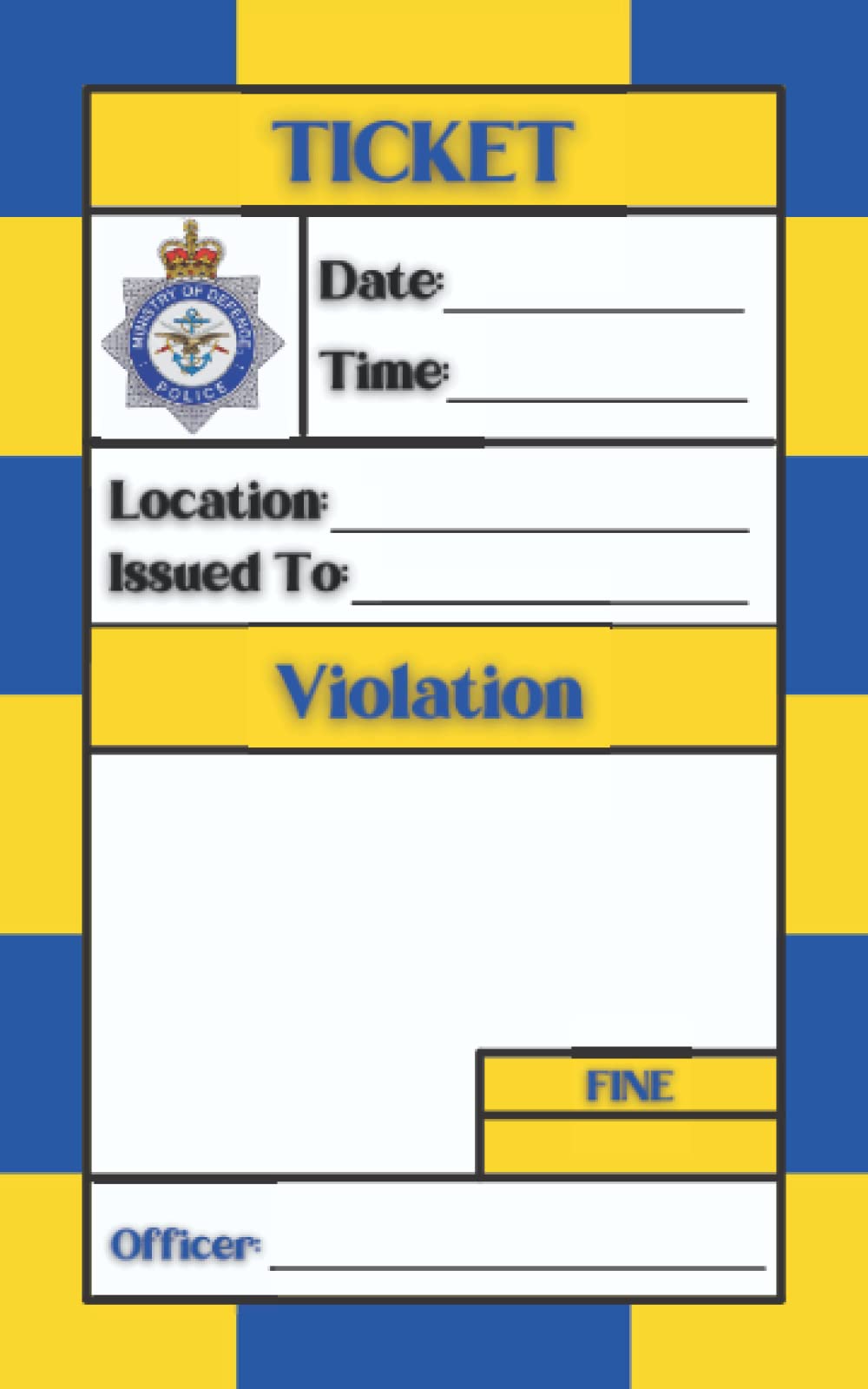 Kids United Kingdom Pretend Play Police Officer Ticket Book For Children: Imaginary UK Police Officer Play for Preschool and Elementary School Boys and Girls