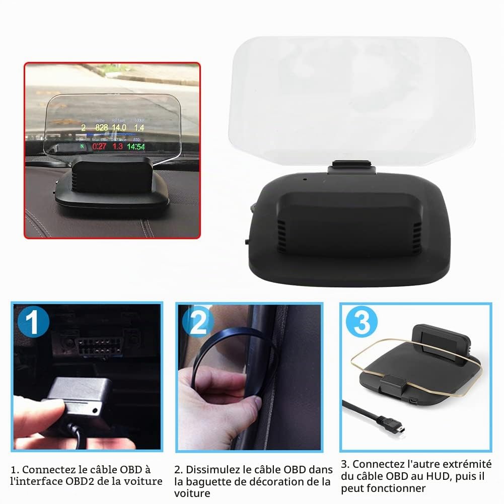 Outil de Diagnostic D'affichage Tête Haute HUD de Voiture C1+ GPS