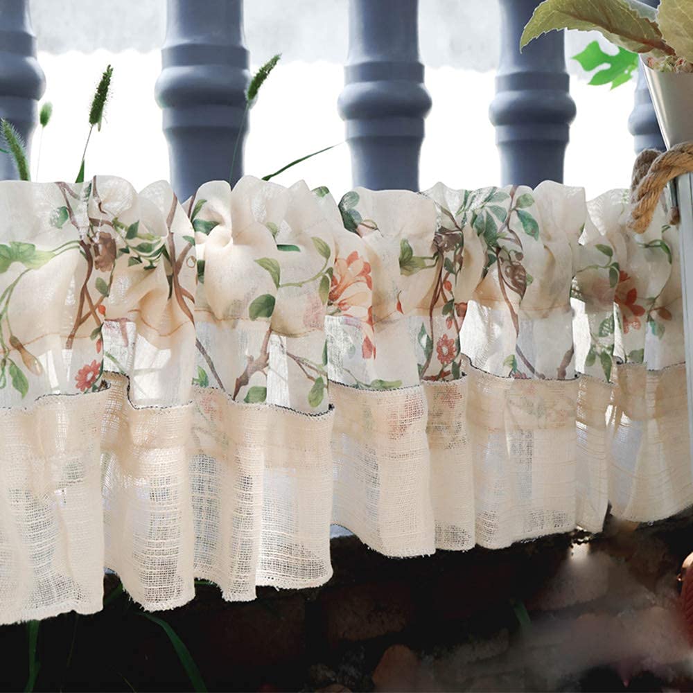 Demi-fenêtre rideaux de style pastoral pour habiller une petite fenêtre de cuisine
