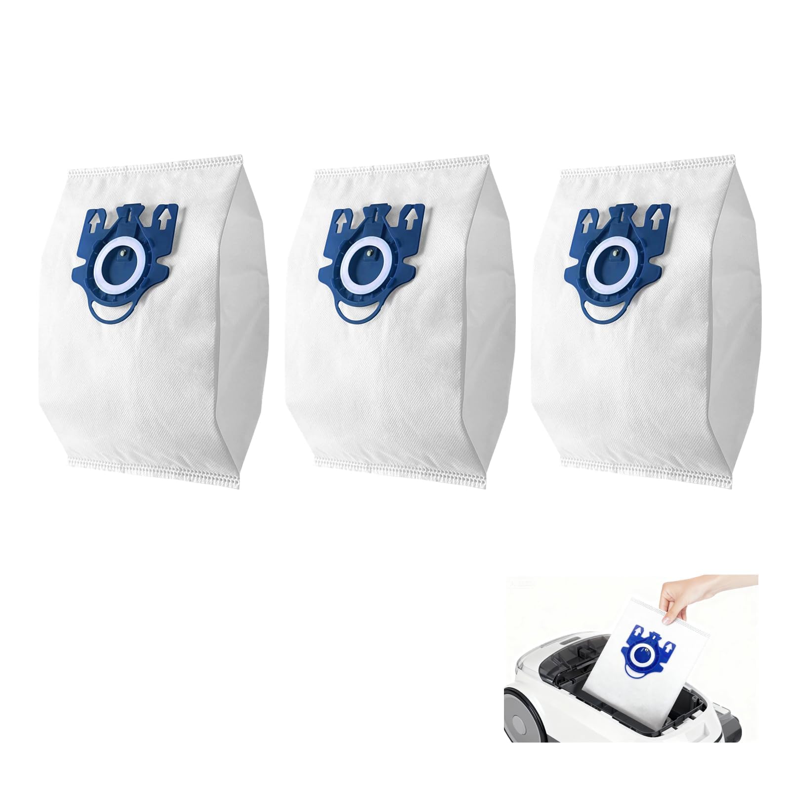 3 Pack GN Vacuum Hoover Bags Replacements Compatible with Miele Classic C1, Complete C1/C2/C3, S227, S240, S280, S400, S6, S2, S5, S400i-S456i Canister Vacuum Cleaners,Blue Filtration Bags