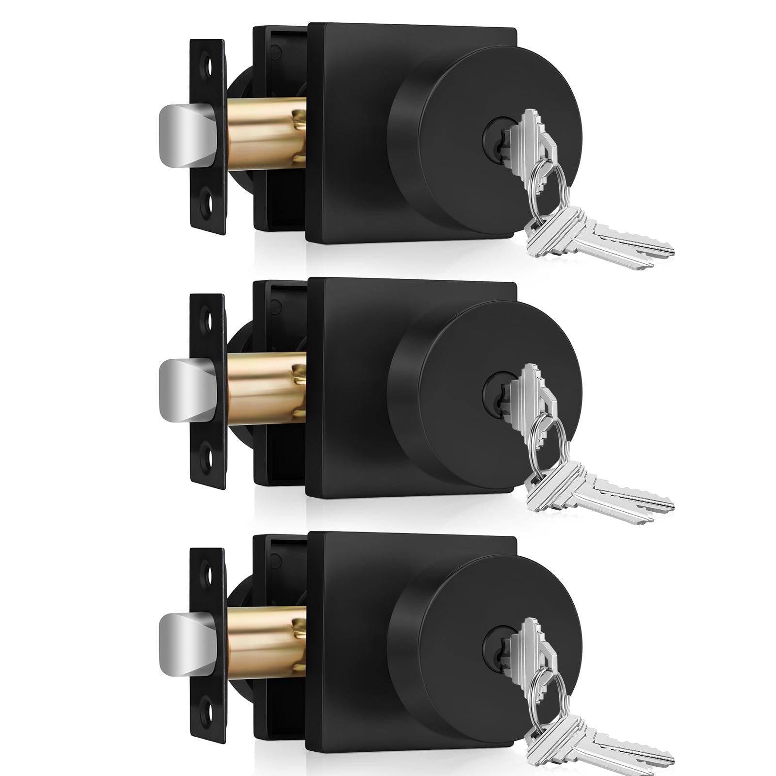 Brushed Gold Door Knobs - 6 Pack Privacy Knobs -17 Brushed Gold Door Knobs - 6 Pack Privacy Knobs -17