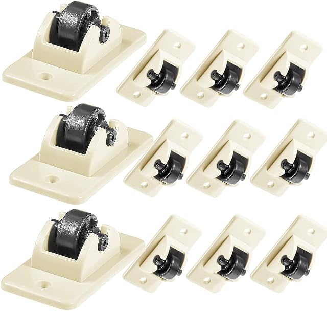 Self Adhesive Wheels Caster,12PCS Small Castor Wheels,Mini Self Adhesive Caster Wheels Self Adhesive Mini Casters,Plastic Castor Wheels Swivel For Small Furniture DIY Box Toy Car Storage Container
